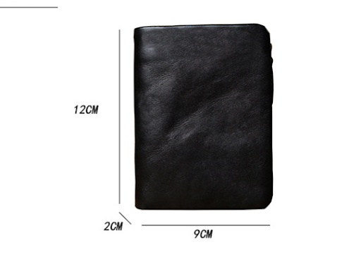 Title 6, Mens Short Genuine Leather Vertical Casual Zip...