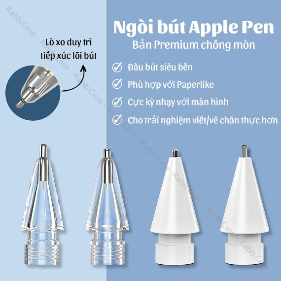 Ngòi Bút Thay Thế Cho Apple Pen 1/2 - Ngòi Bút Kim Loại Hỗ Trợ Viết Calligraphy Cho Apple Pen - Ngòi Kim Loại Chống Mòn