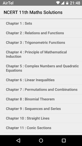 Maths XI Solutions for NCERT