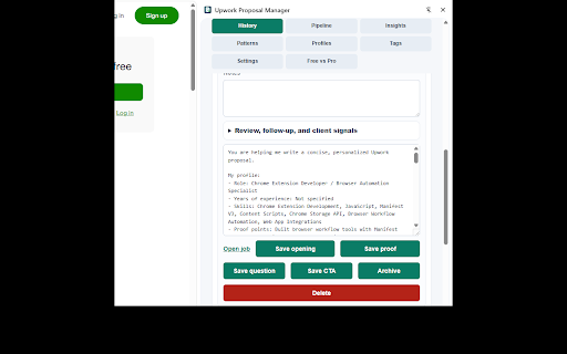 Upwork Proposal Manager screenshot 3
