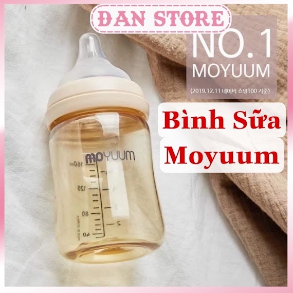 Bình Sữa Moyuum 170Ml 270Ml Chính Hãng Hàn Quốc, Bình Sữa Moyum Mây, Lạc Đà, Hoa Cúc, Thỏ Chính Hãng