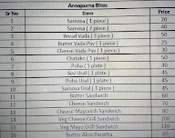 Annapurna Bites menu 1