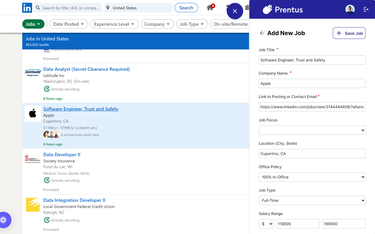 Prentus Job Search Tracker Preview image 0