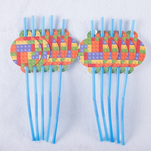Title 3, Building block brick theme birthday props, crea...