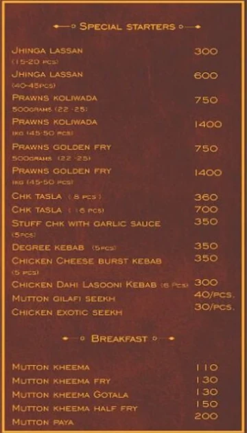 Talhas Express menu 