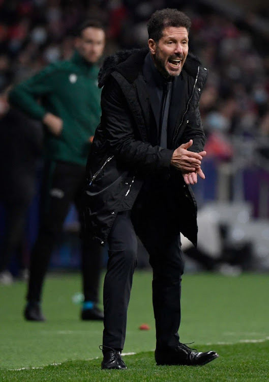 Atletico Madrid coach Diego Simeone reacts