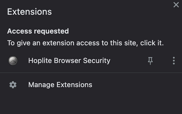 Hoplite Browser Security chrome extension