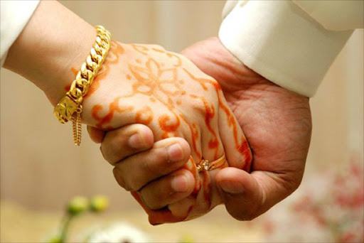 Muslim wedding hands