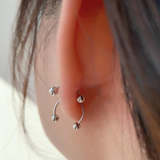 Title 3, Titanium Steel Double-sided Ball Ear Bone Stud ...
