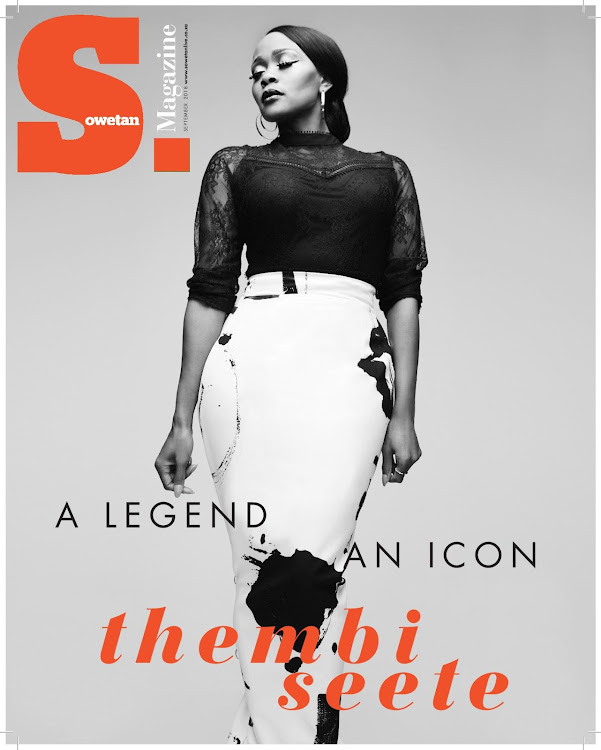 Thembi Seete on the latest cover of S Mag.