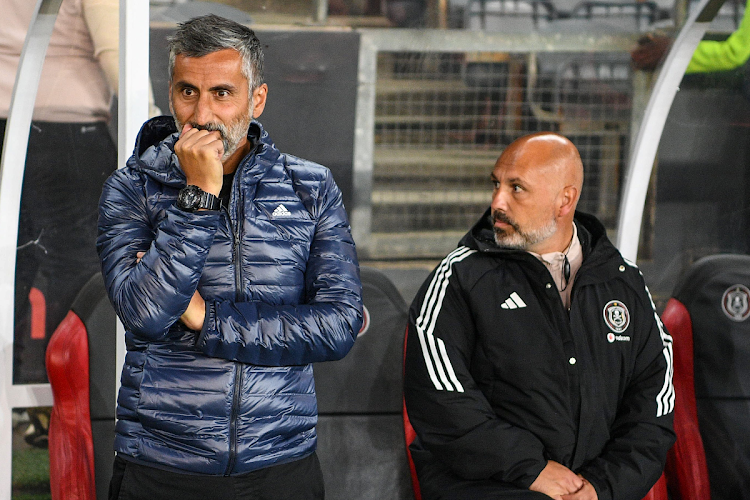 Orlando Pirates coach Jose Riveiro during their Caf Champions League first preliminary round match against Djabal Club at Orlando Stadium on August 25 2023.