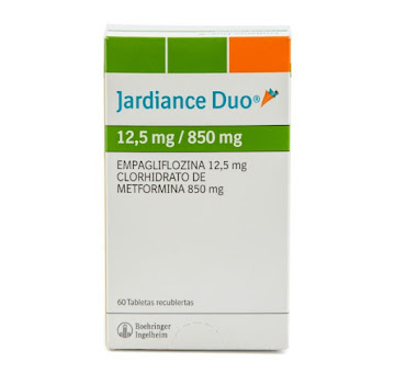 Jardiance Duo Empagliflozina + Metformina 12.5mg/850mg Boehringer Caja x 60 Tabletas  