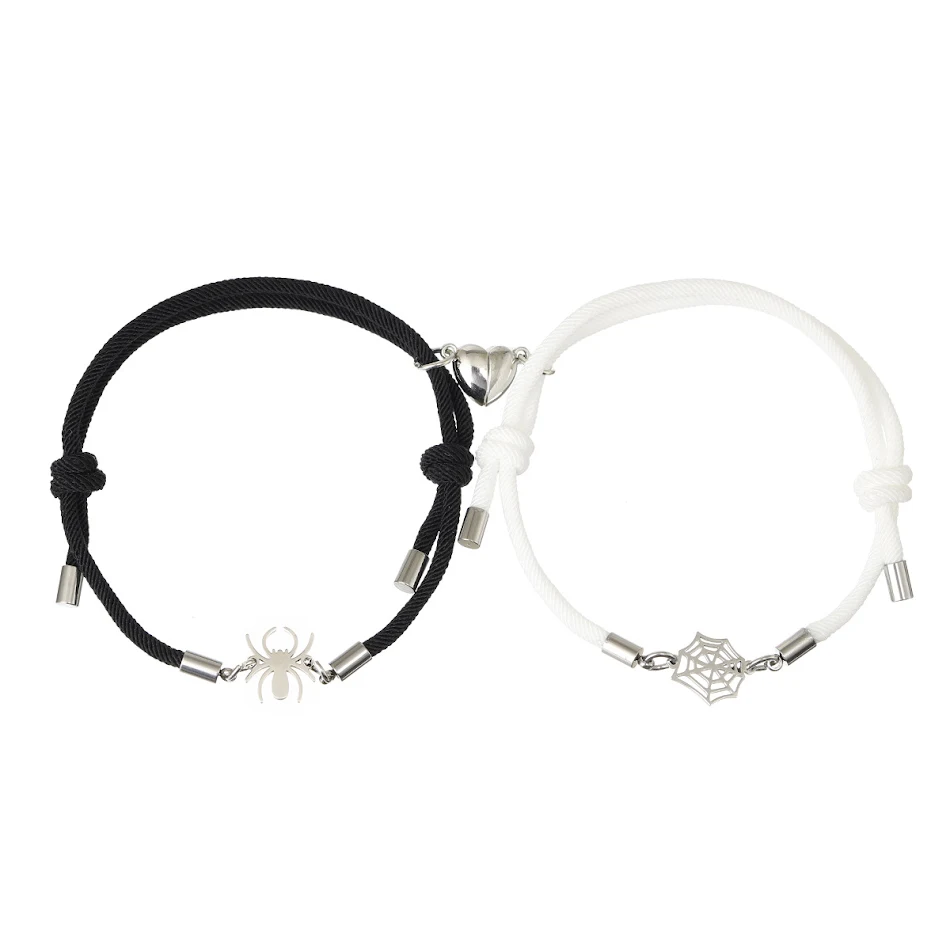 Magnetisches Paararmband Spinnennetz Milan-Seil Liebe Armband-Ornamente für Paare, Geschenkidee, für Handgelenk, romantisch und stilvoll.