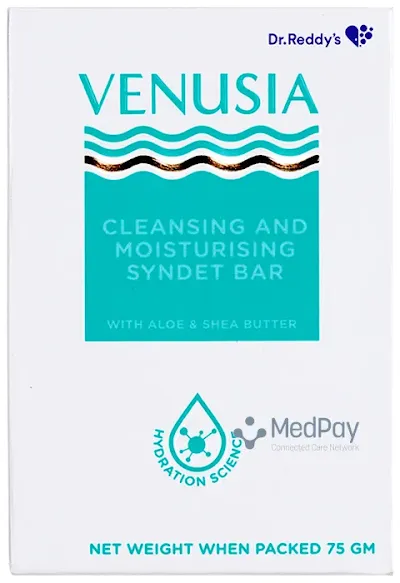 Venusia Cleansing And Moisturising Bathing Bar With Shea And Aloe Butter, Hydrated And Supple Skin - 1