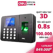 Máy Chấm Công Quét Vân Tay Deli Chính Hãng Mẫu Mới - Màn Hình 2.4 Inch, Cổng Kết Nối Usb - Nhiều Ngôn Ngữ - E3960