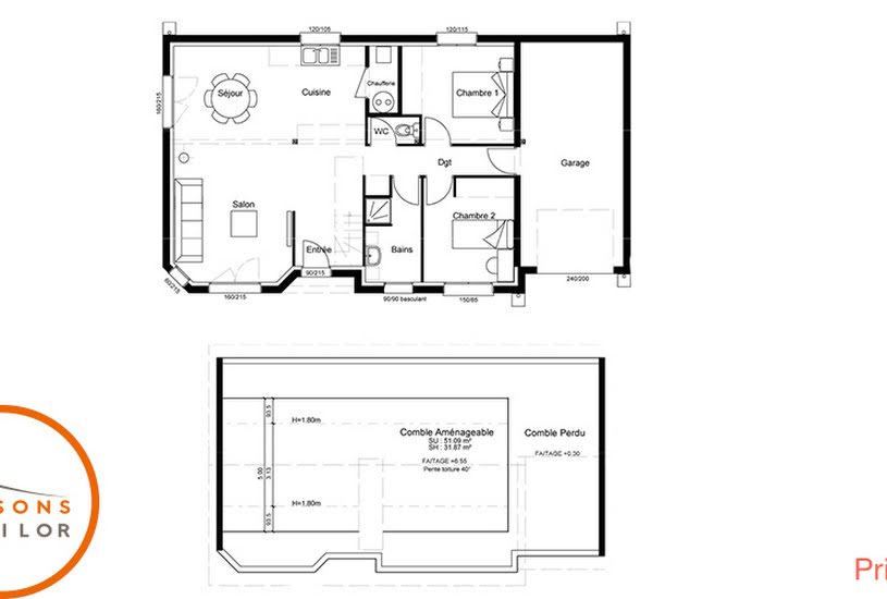  Vente Terrain + Maison - Terrain : 1 000m² - Maison : 91m² à Velet (70100) 