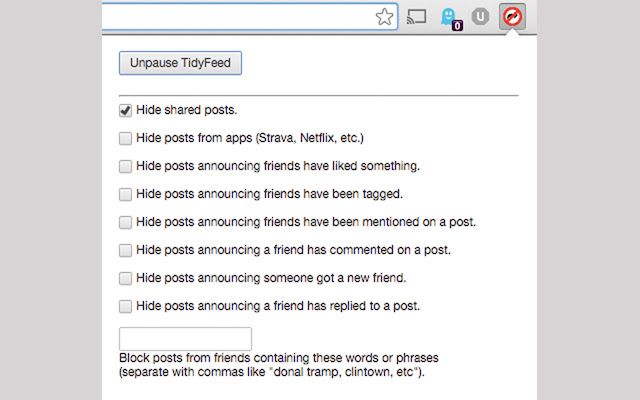 TidyFeed chrome extension