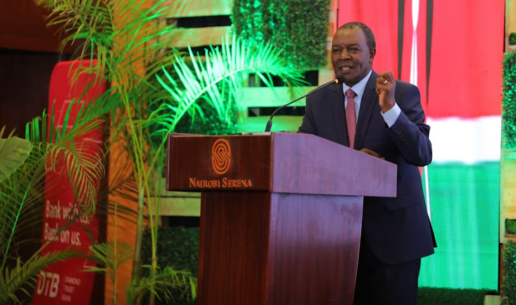 Treasury Cabinet Secretary Njuguna Ndungu during the the second edition of the DTB Economic & Sustainability Forum that was meant to engage policy makers & stakeholders on the prospects, opportunities & challenges for businesses in Kenya.