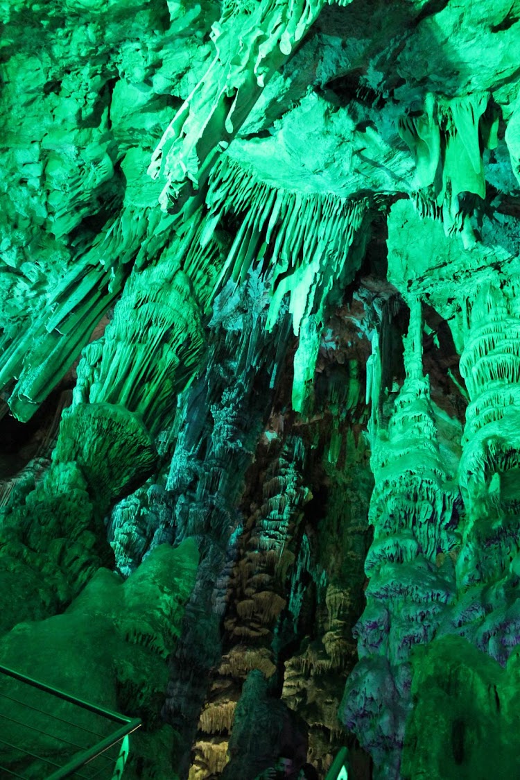 A limestone formation inside St. Michael's Cave at Gibraltar.