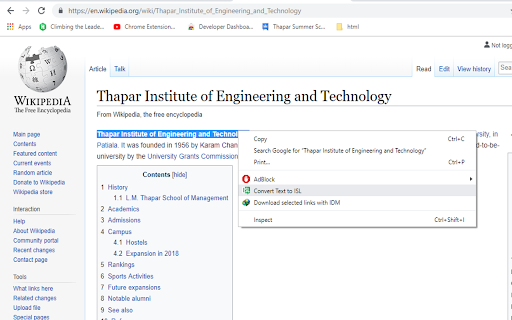 Convert Text to ISL