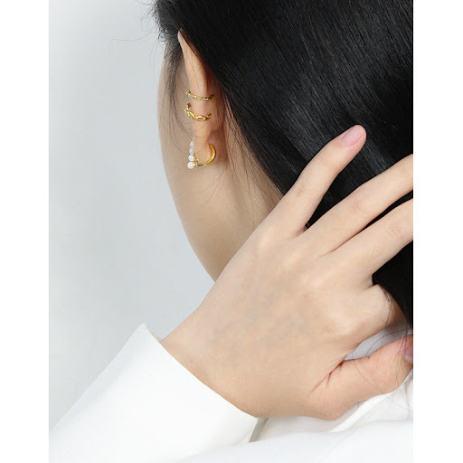 Title 3, Womens S925 Sterling Silver Ear Clip with All-...