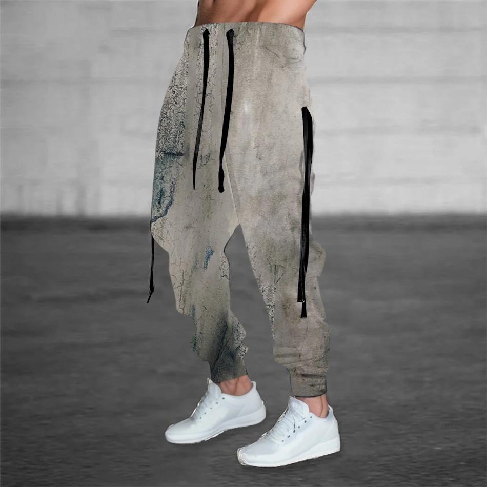 Pantalones casuales de hombre con estampado de color liso, cómodos y versátiles, perfectos para el día a día y cualquier ocasión.