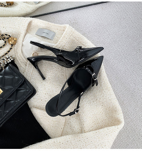 Title 7, Slim Heel Pointed Large Heel Sandals. Step out ...