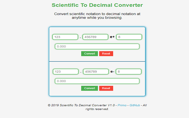 Scientific To Decimal Converter Preview image 0