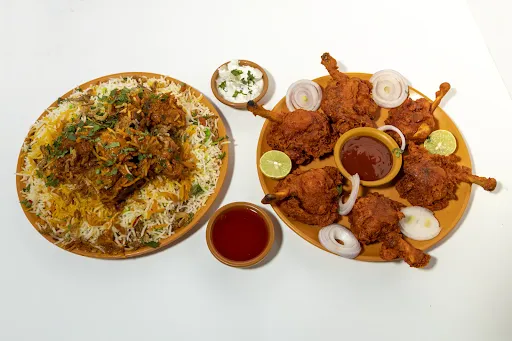 Chicken Biryani + Chicken Lollipop