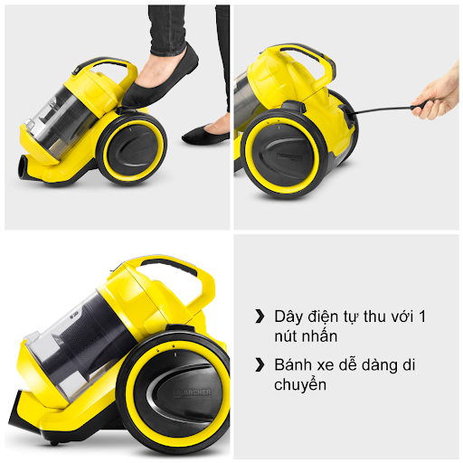 Máy hút bụi 1100W Karcher VC 3 Plus (không dùng túi lọc)