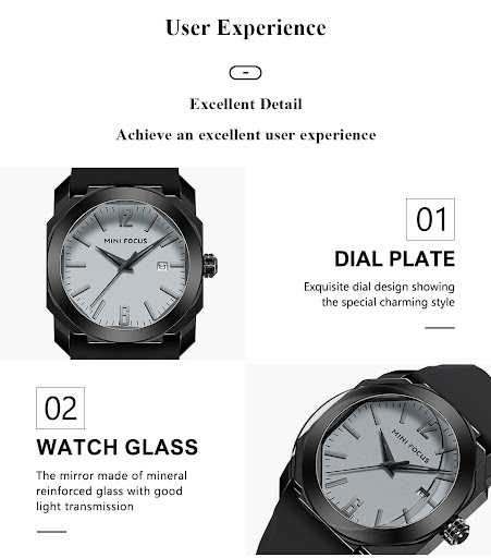 Title 8, Simple Waterproof Calendar Silicone Band Mens ...