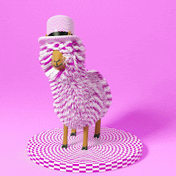 BABYCRYPTOLLAMAS #0191:	Tiny Checkered Pink Baby by Psychdre