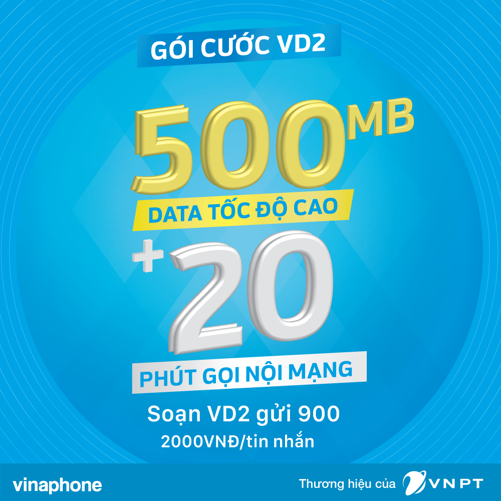 VinaPhone gói cước data rẻ nhất có VD2 theo ngày