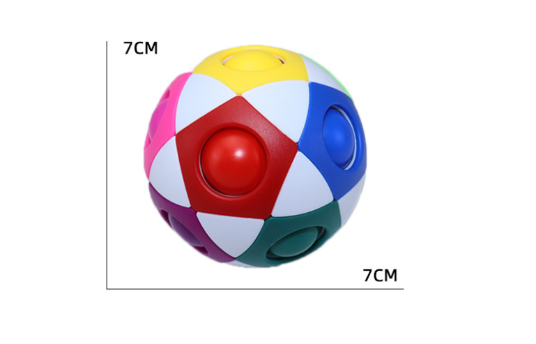 Bola Mágica de Futebol Arco-Íris Descompressão Cubo Mágico 12 Furos Brinquedo Intelectual Bolinha Mágica Mini Brinquedos Anti-stress e Desenvolvimento Cognitivo