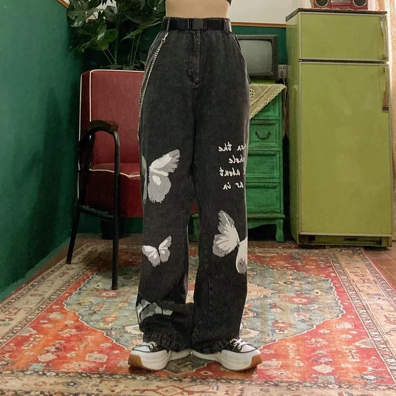 Title 4, New Street Retro Hip Hop Jeans sa Vezom Slova. ...