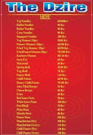 The Dzire menu 1