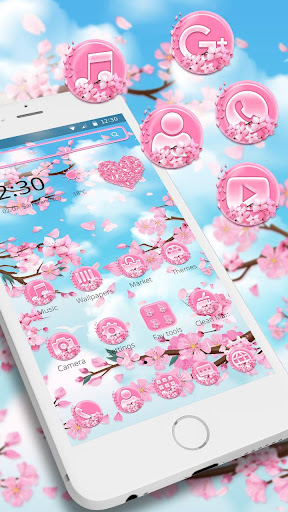 Pink Sakura Blossom Spring Morning Theme