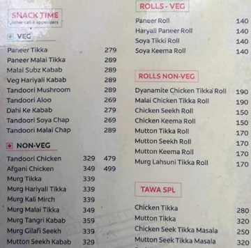 Rajdoot Resturant menu 