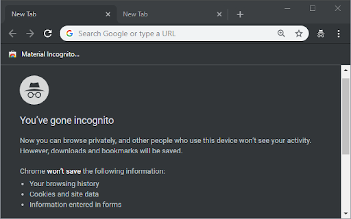 Material Incognito Dark Theme