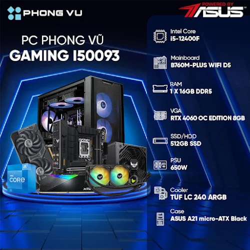 PC PV Gaming I50093 (i5-12400F/16GB/512GB SSD/RTX 4060/No OS)