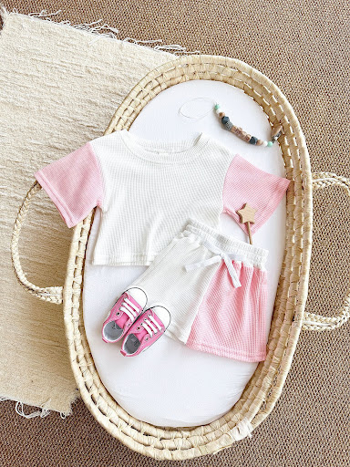Title 17, Korean Baby Two-piece Suit with Waffle Stitchin...