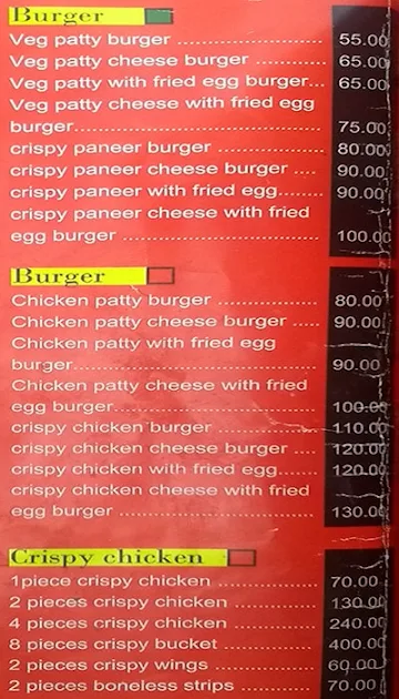 Burger Xpress menu 