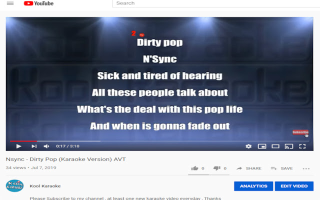 Kool Karaoke Tone Off chrome extension