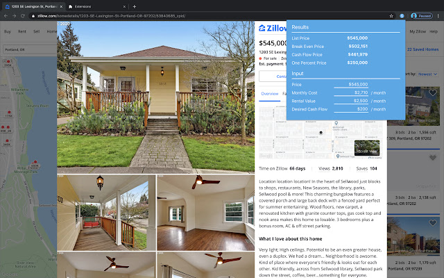 Deal Finder For Zillow chrome extension