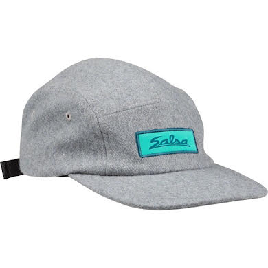 Salsa Script Logo Camp Hat - Gray Wool Indigo Teal Adjustable Size