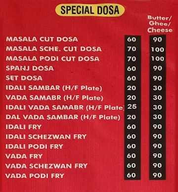 Tamil Nadu Restaurant menu 