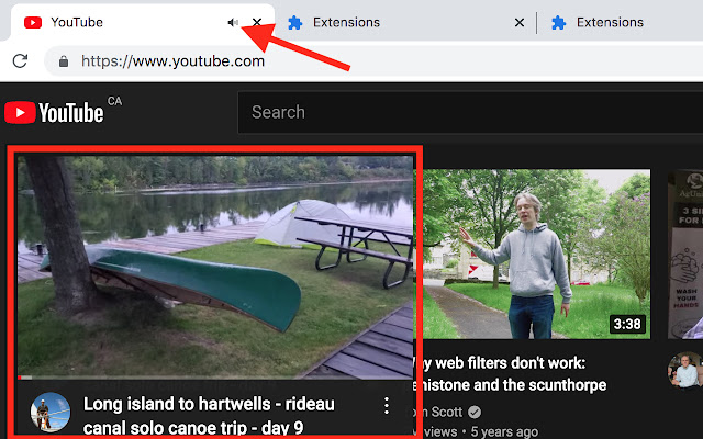 Unmute YouTube Video Cards chrome extension