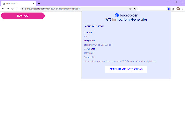 PriceSpider WTB Instructions Generator chrome extension