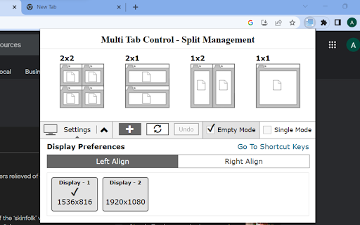 Tab Resizing & Split Screen Management