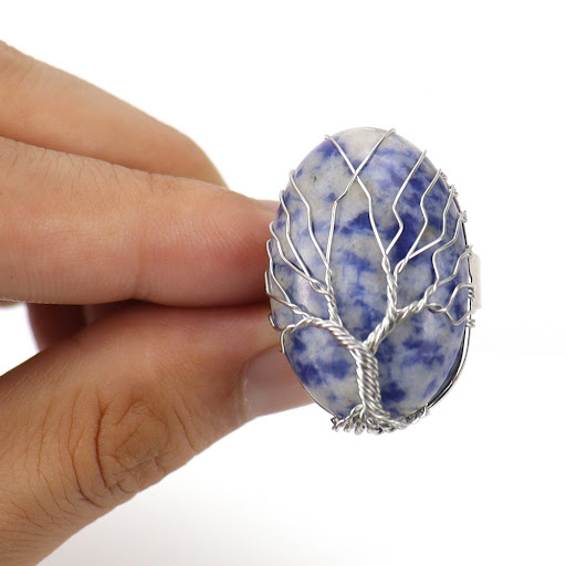 Title 5, Handmade Wrapping Oval Egg-shaped Agate Lucky T...